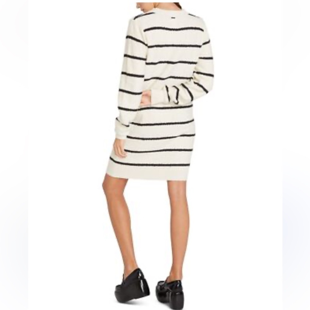 Volcom So Far So Good Black and Cream Striped Long Sleeve Sweater Dress - Picture 2 of 9